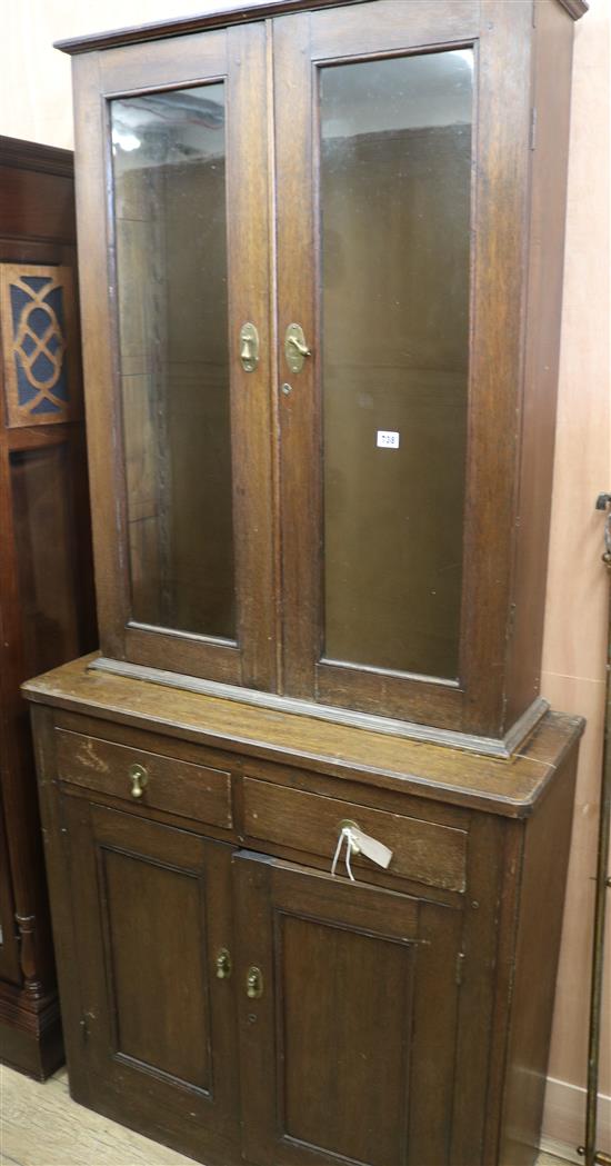 A Victorian mahogany bookcase cupboard, H.200cm